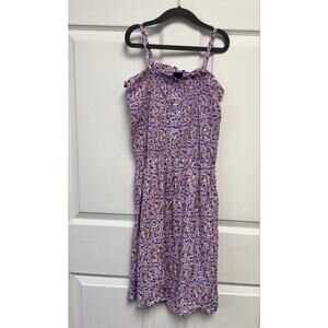 Art Class Sun Dress Girls XL (14/16) Purple Floral Sleeveless Casual